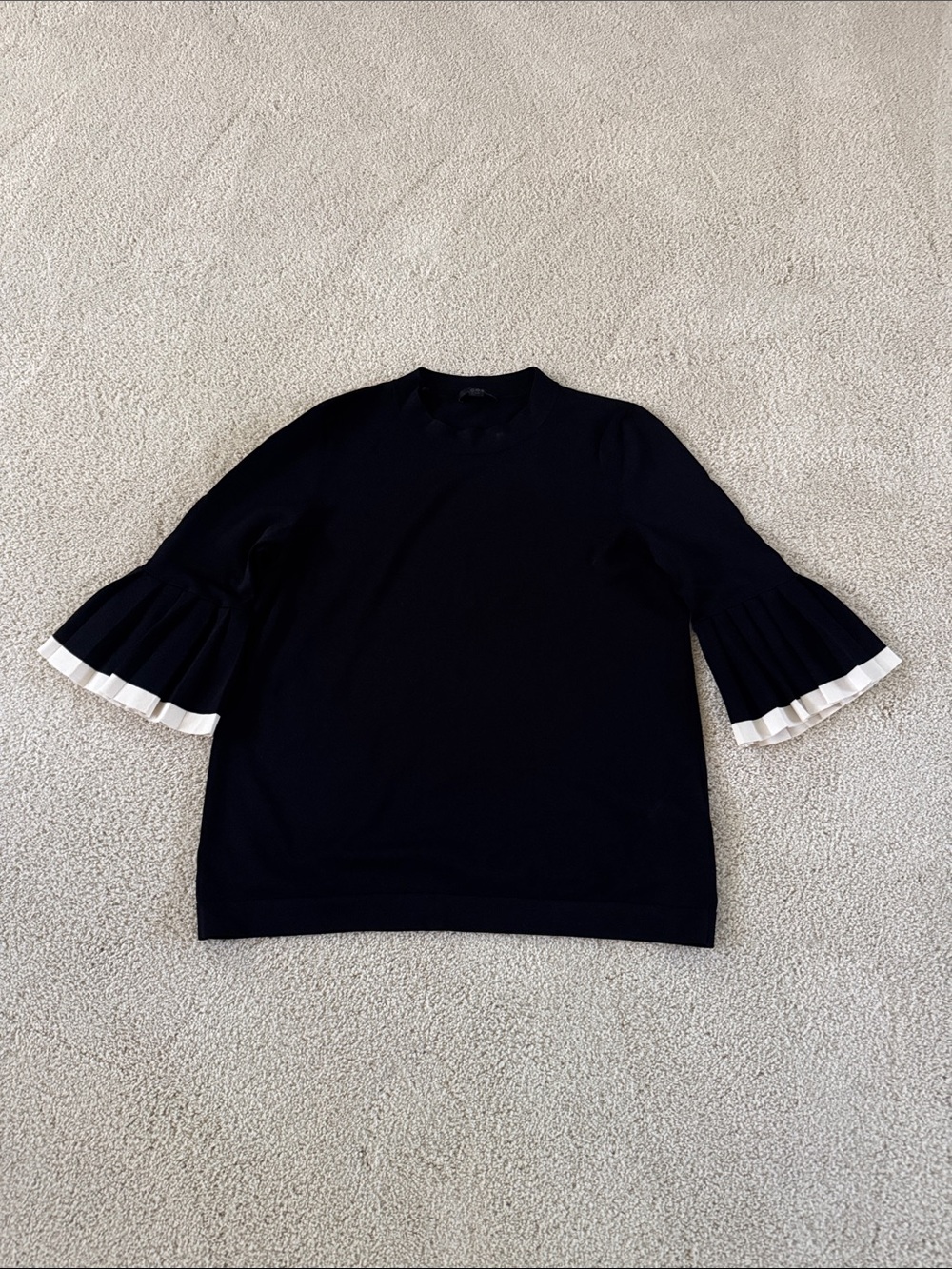 COS Black Short Sleeve Crewneck Top Sz small